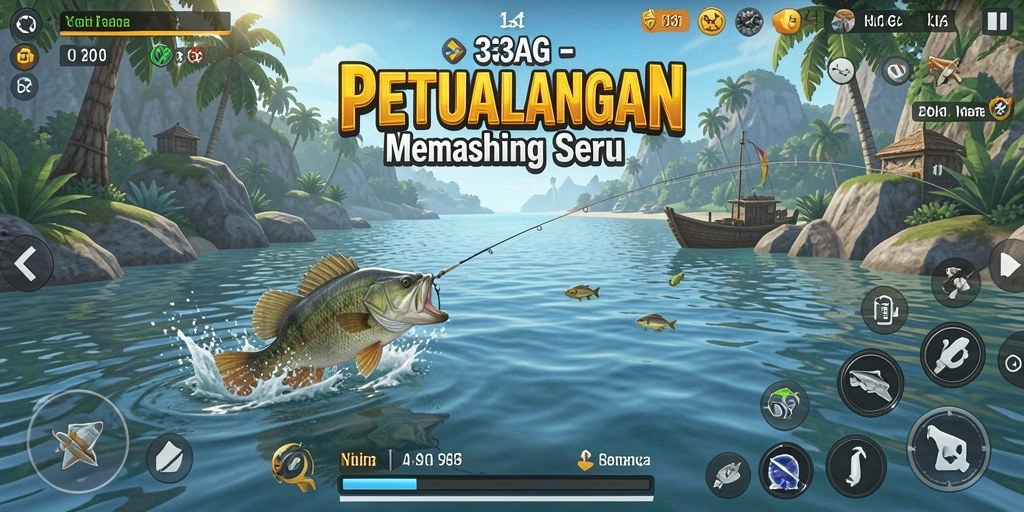 Gameplay 33AG yang menampilkan suasana memancing yang menenangkan.