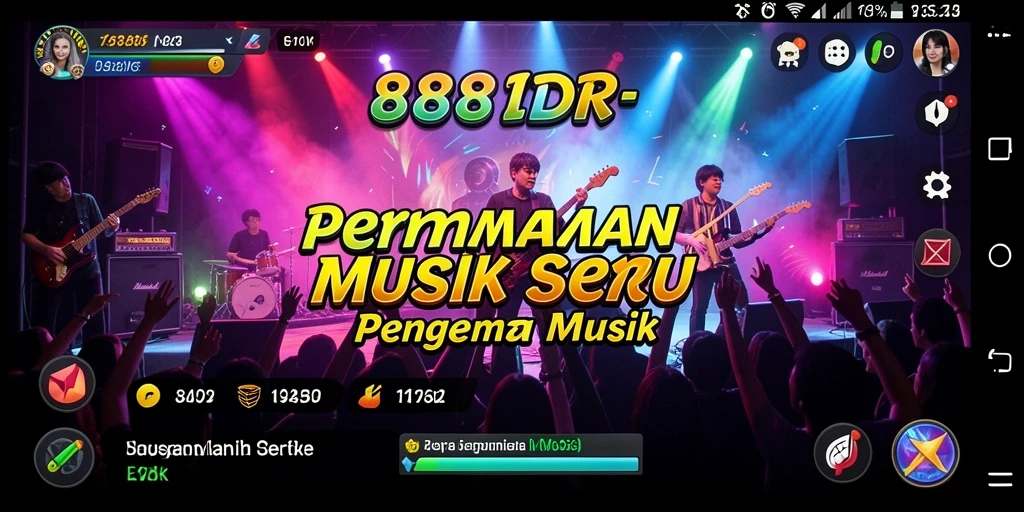 Tampilan gameplay seru di 888IDR dengan lagu-lagu favorit.