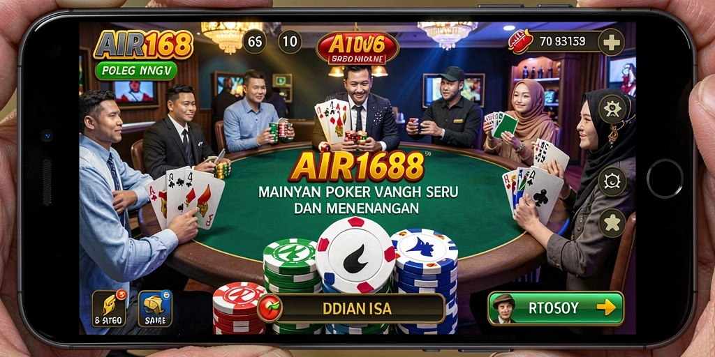 Screenshot gameplay AIR168 menampilkan keseruan bermain poker di perangkat mobile.