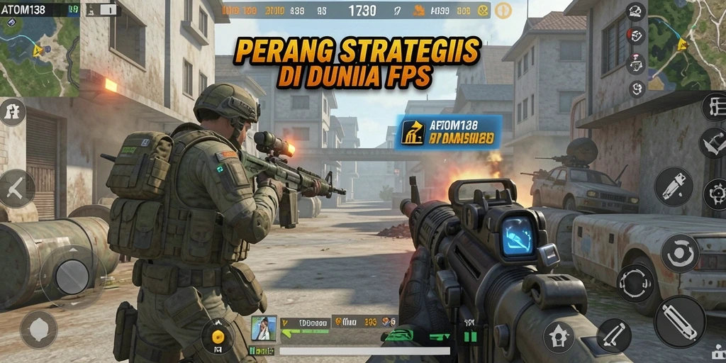 Screenshot gameplay ATOM138 menampilkan aksi seru di medan perang.