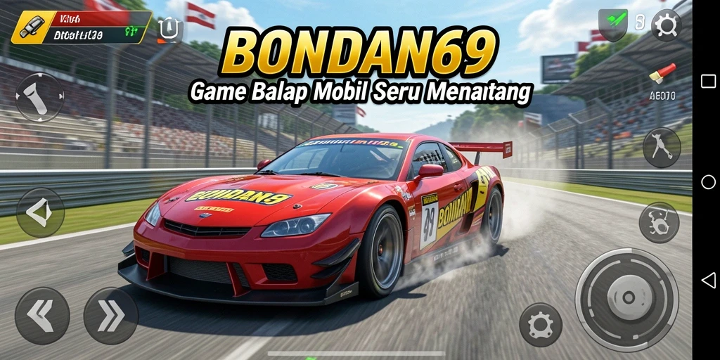 Gameplay seru dalam BONDAN69 dengan mobil balap yang cepat.