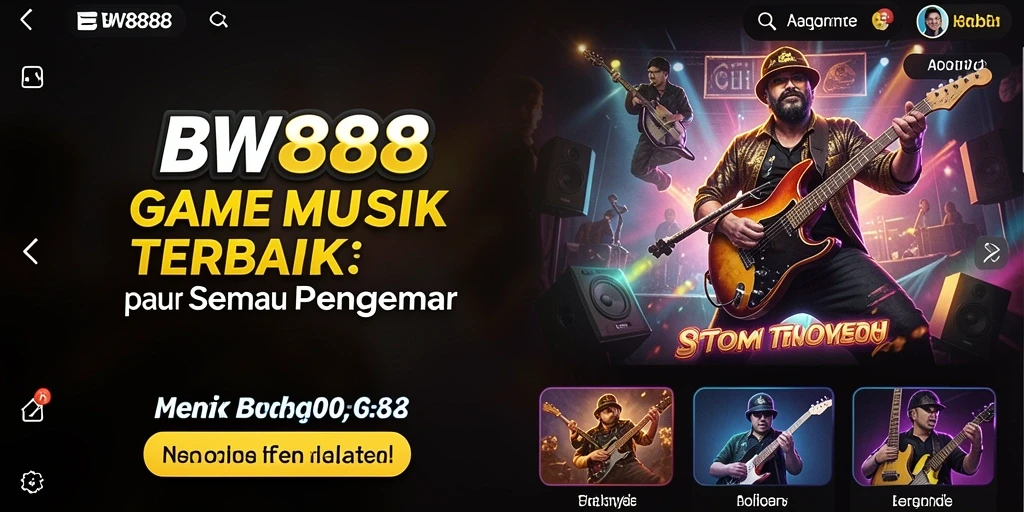 Tampilan gameplay BW888 menunjukkan interaksi pengguna dengan musik.