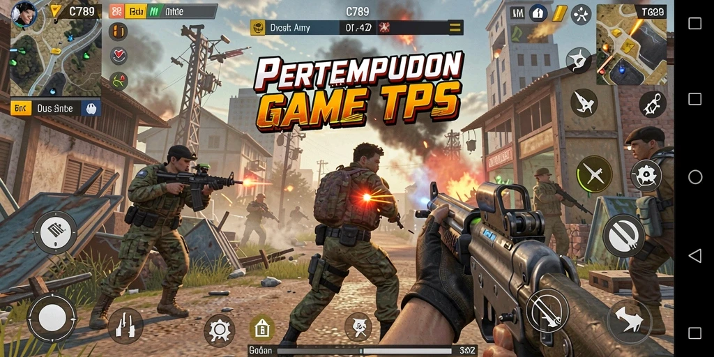 Gameplay C789 menampilkan pertempuran intens di lingkungan dinamis.