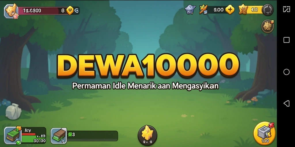 Tampilan menarik DEWA1000 menampilkan gameplay Idle yang seru.