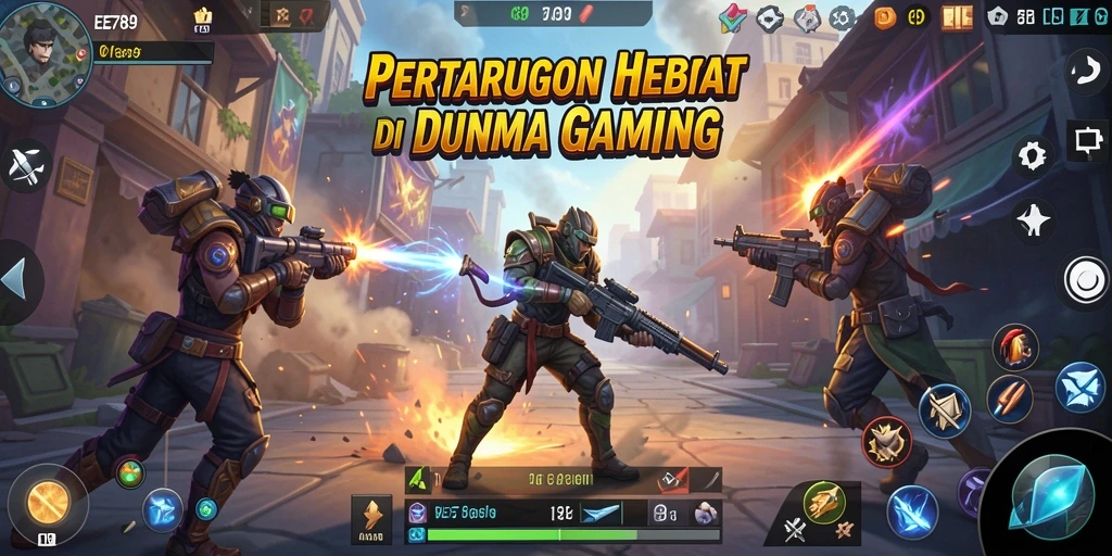 Screenshot menunjukkan aksi seru dalam pertarungan game Fighting.