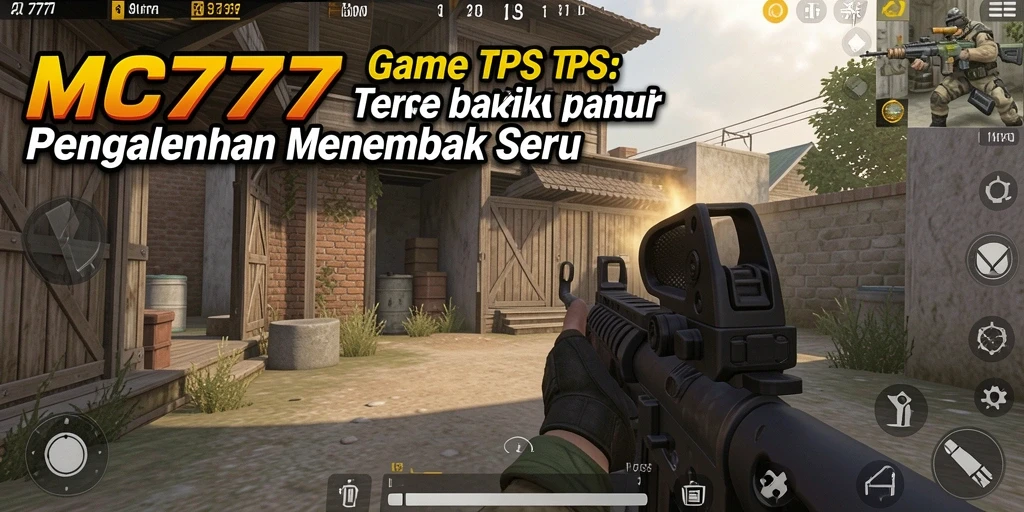 Tangkapan layar utama MC777 menampilkan aksi seru dalam gameplay TPS.