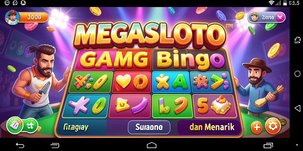 Menampilkan gameplay seru di MEGASLOTO dengan Bingo yang mengasyikkan.
