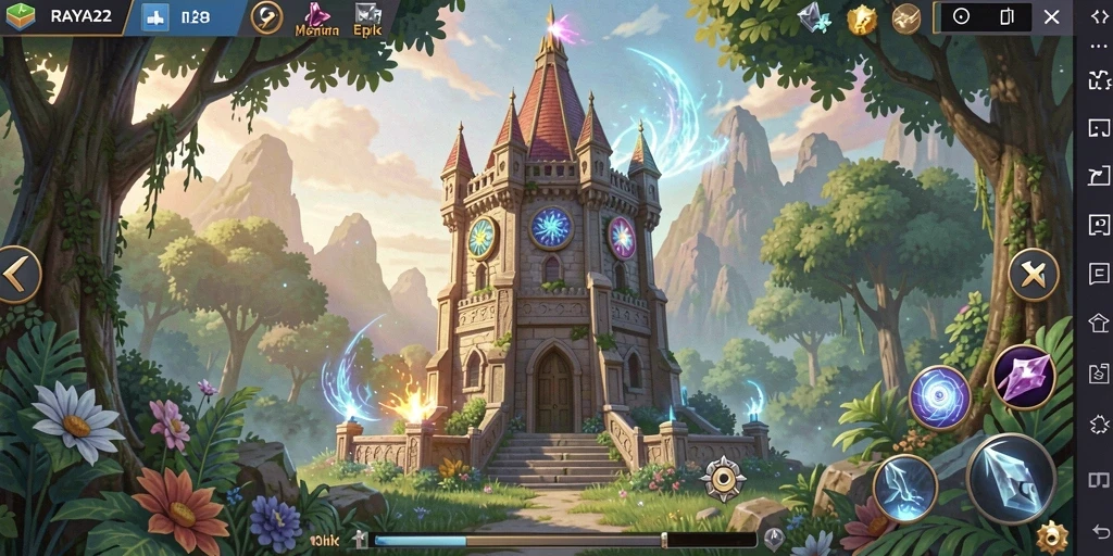 Screenshot RAYA22 menunjukkan aksi menakjubkan dalam gameplay Tower Defense.