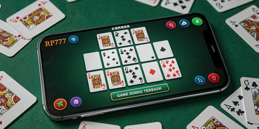 Screenshot gameplay RP777 yang menampilkan serunya permainan Domino.