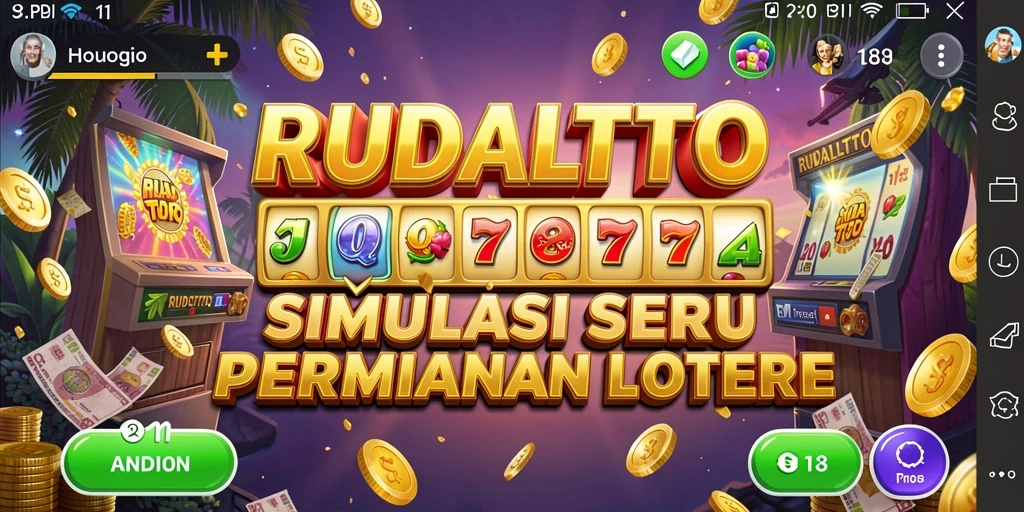 Screenshot utama RUDALTOTO menampilkan gameplay lotere yang menarik.