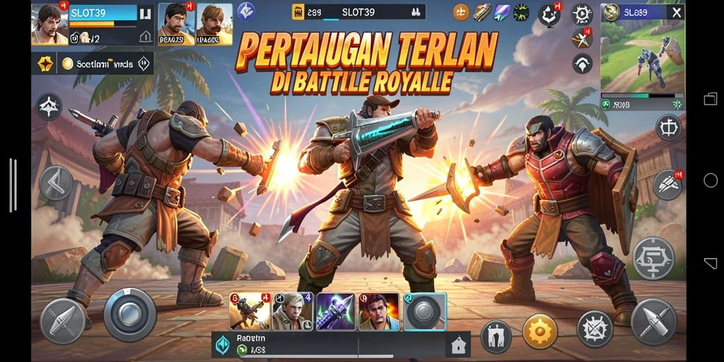 Tampilan gameplay SLOT39 yang mendebarkan dalam pertempuran Battle Royale.