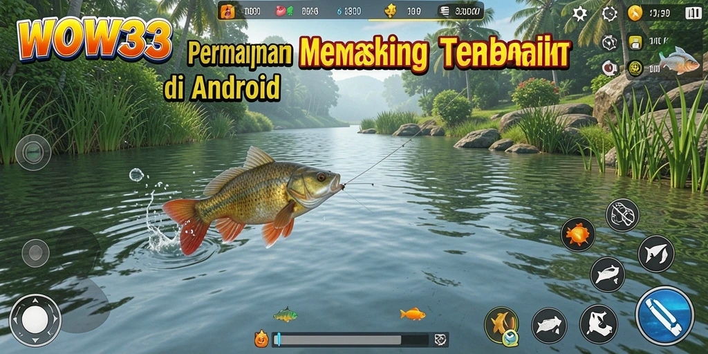 Gameplay WOW33 yang menarik saat menangkap ikan.